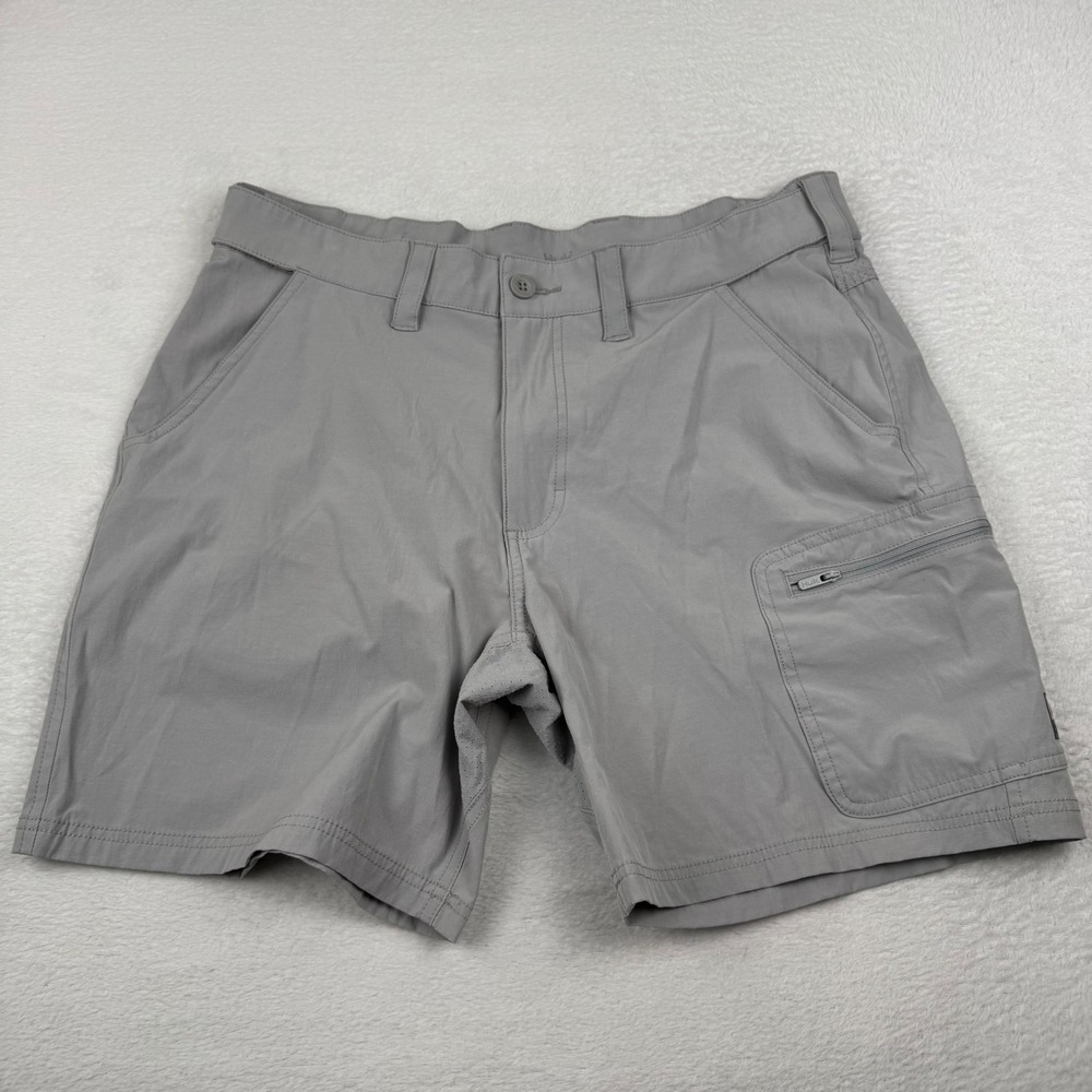 Huk Fishing Shorts Mens Large Grey‎ Ventilated Gusset Cargo H2000173
